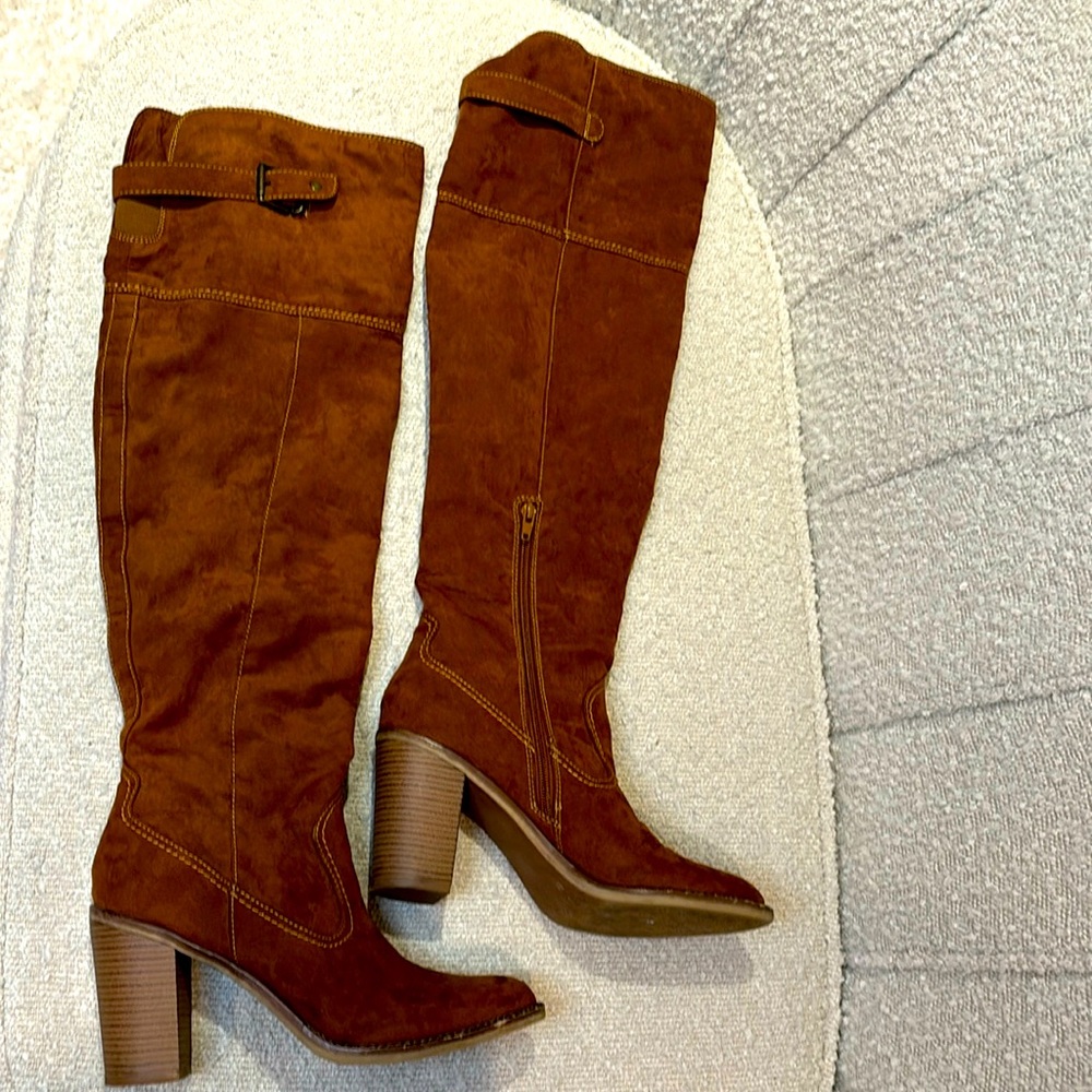 NWOT light brown faux suede GRACELAND  over the knee boots. Never worn